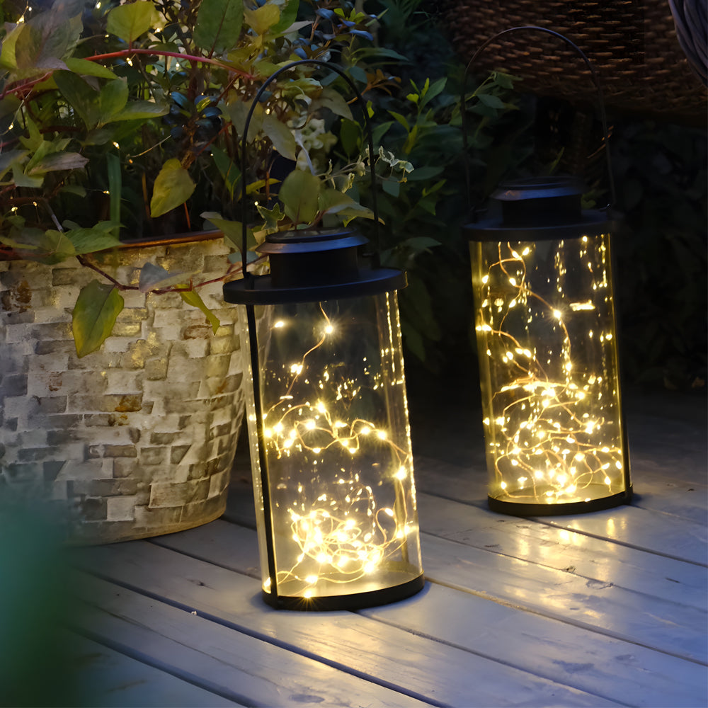 Portable Solar Lanterns - Glass Cylinder Firefly Jar LED Lights | Kalsten