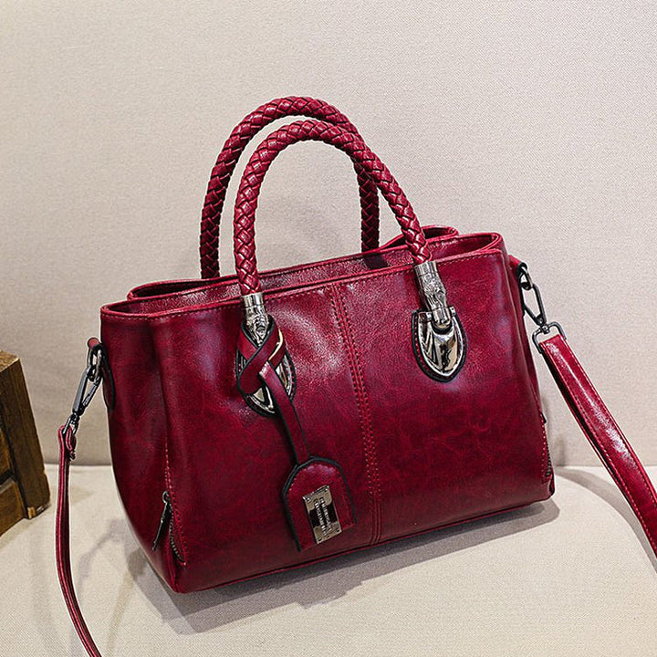 New handbags made of oil wax leather Boston, large tote bag made of soft leather | Kalsten