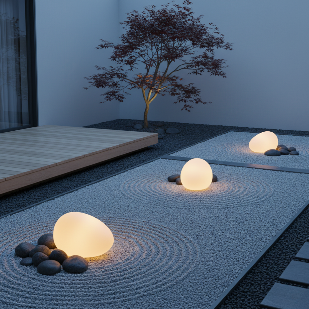 LunaStone Solar Pebble Pathway Light