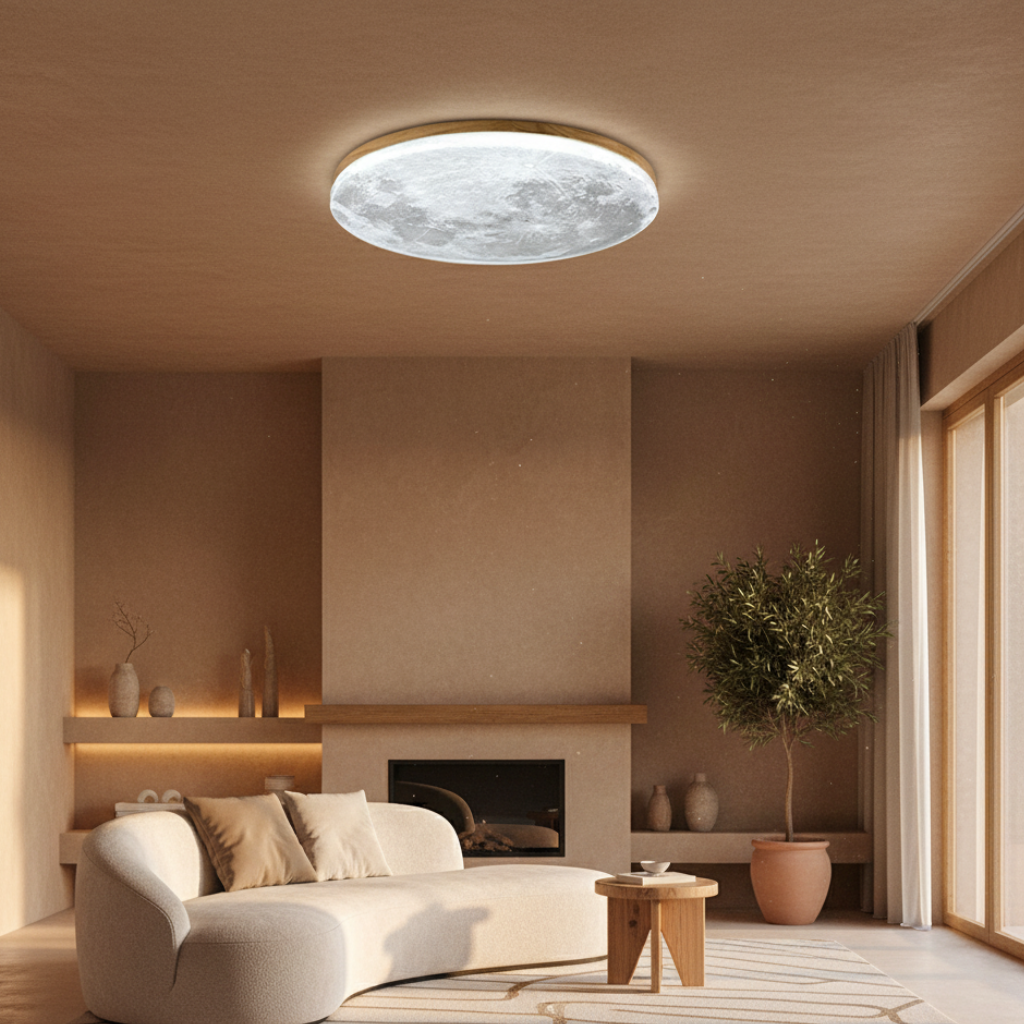 Celeste Wood-Frame LED Flush Mount