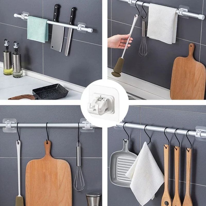 Kalsten | Nail-free Adjustable Curtain Rod Sticky Hook (1 Set of 2)