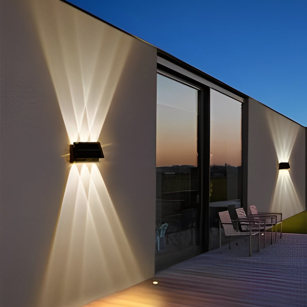Rectangular Waterproof Up and Down Light LED Modern Solar Wall Lamp | Kalsten