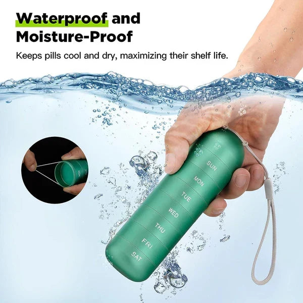 Kalsten | MediSafe Weekbox – Waterproof Aluminum Pill Organizer with 7 Compartments