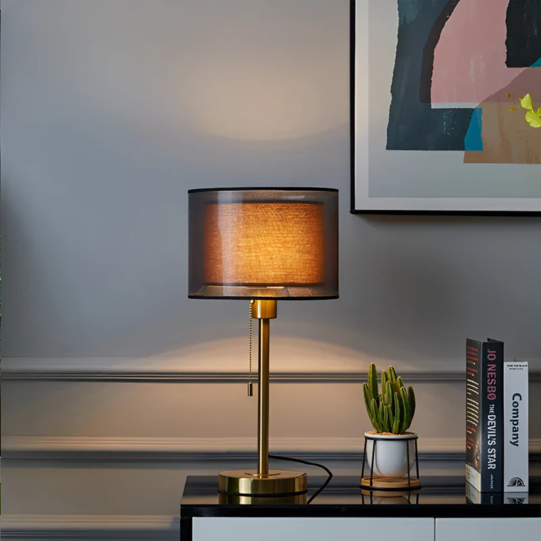 Table Lamp with Double Fabric Shade | Kalsten