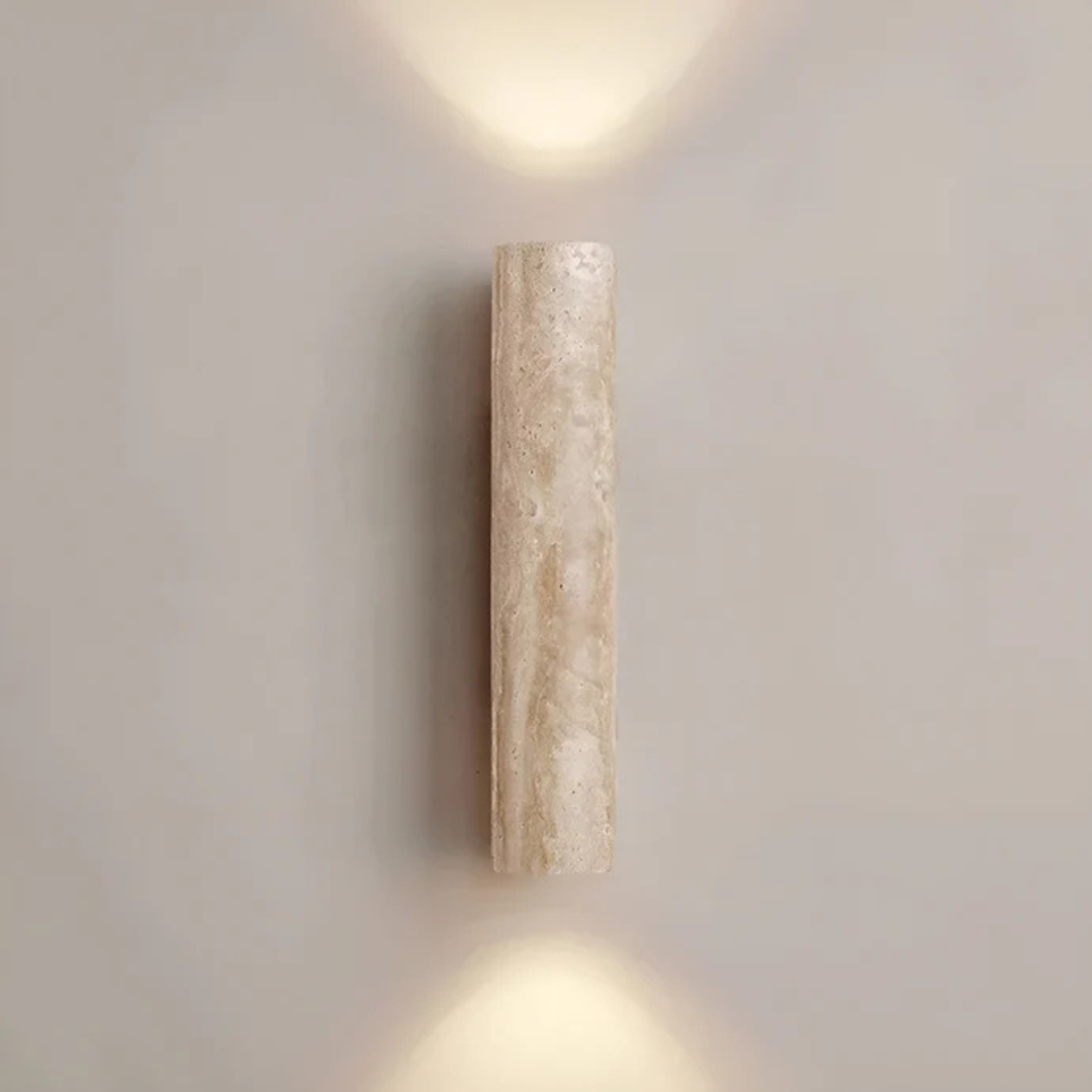 Kalsten | Designer LED Wall Lamp with Marble Finish in Wabi Sabi Style