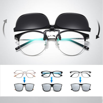 Skanto | New Polaroid Clip-On Flip-Up Sunglasses