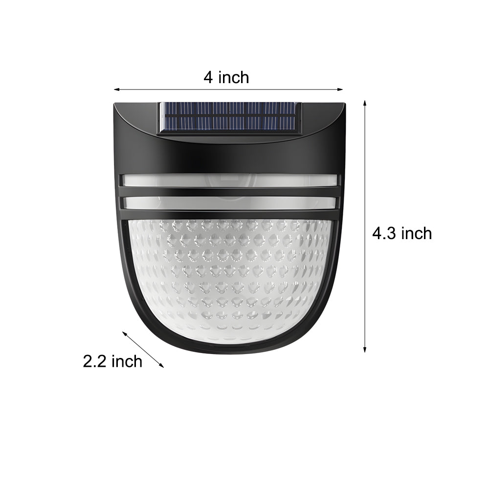 Modern Solar-Powered Black Wall Fence Lights, 4-Pack | Kalsten