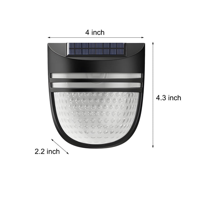Modern Solar-Powered Black Wall Fence Lights, 4-Pack | Kalsten