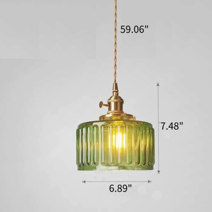 Vintage Stunning Cylinder Glass Pendant Light | Kalsten