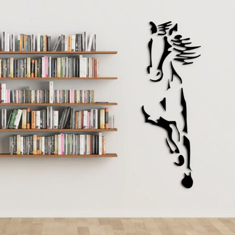 Kalsten | Galloping Horse Wall Decoration, 3D Acrylic Modern Mirror Horse Wall Sticker