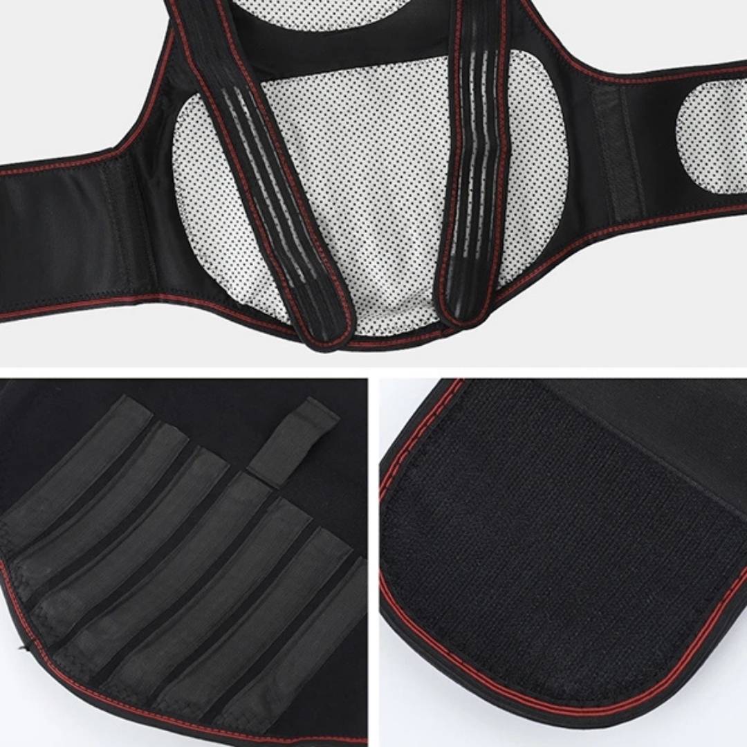 MagniTherm Self-Heating Back Support | Adjustable Heated Posture Corrector - Back Pain Relief - Posture Improvement Kalsten