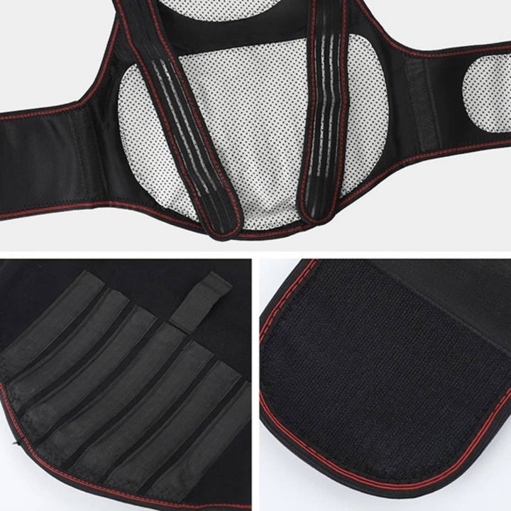 MagniTherm Self-Heating Back Support | Adjustable Heated Posture Corrector - Back Pain Relief - Posture Improvement Kalsten