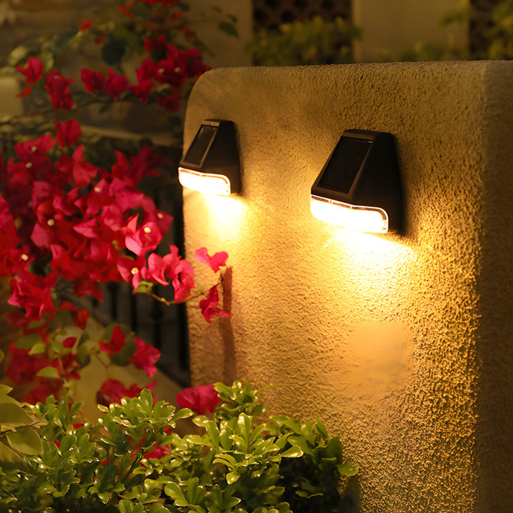 4 Pcs Dusk-to-Dawn Sensor Step Lights Outdoor Warm White LED Solar Stair Lighting | Kalsten