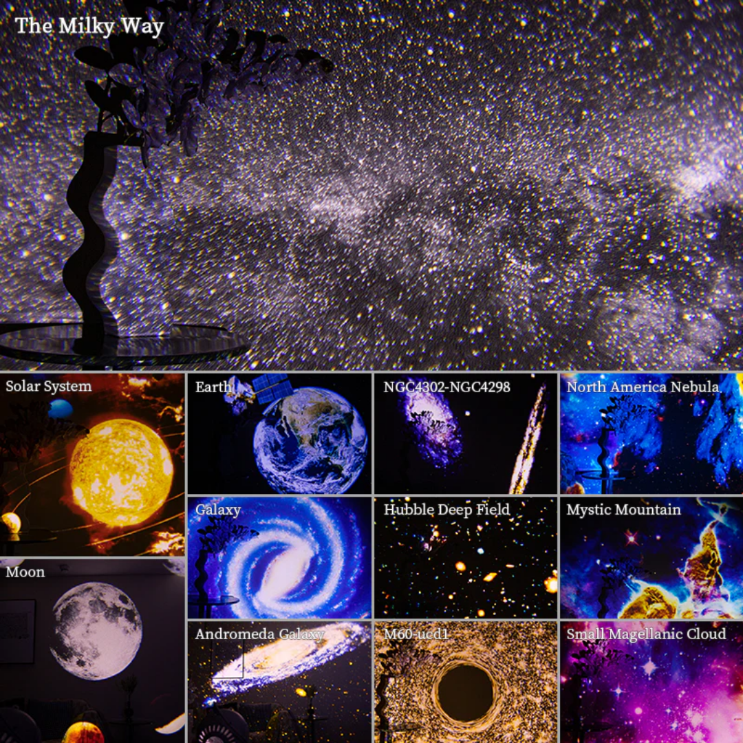 Planetarium Galaxy Projector - 360° rotation for full-room coverage Kalsten