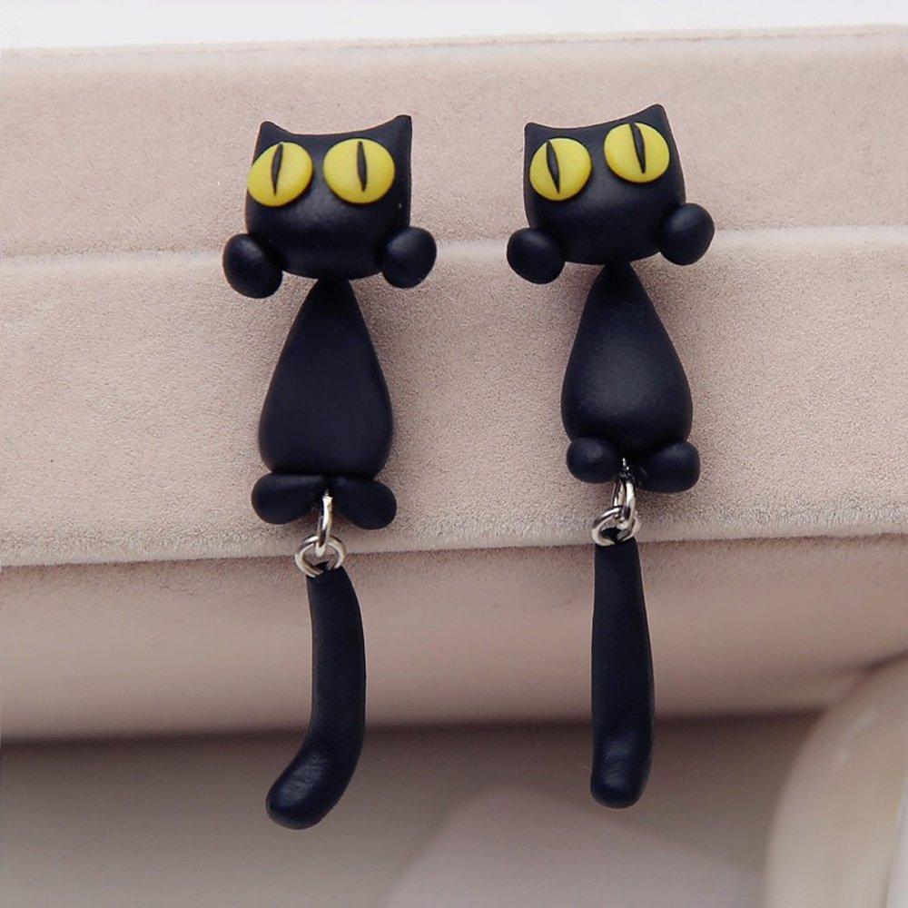 Unique Cat Earrings Yellow Eyes | Kalsten
