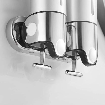 BowLift | Wall Mounted Soap Dispenser | SudsStation Bathroom Organizer | Stainless Steel & ABS | 16.9 fl oz | Set of 1–3