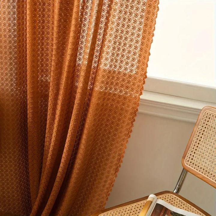 Kalsten | Amber Glow Boho Crochet Window Curtain Panel