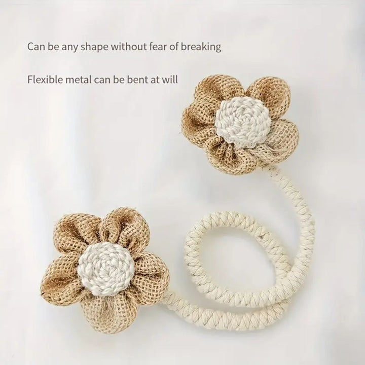 Kalsten | Floral Hemp Curtain Tie Back | 2Pcs Set