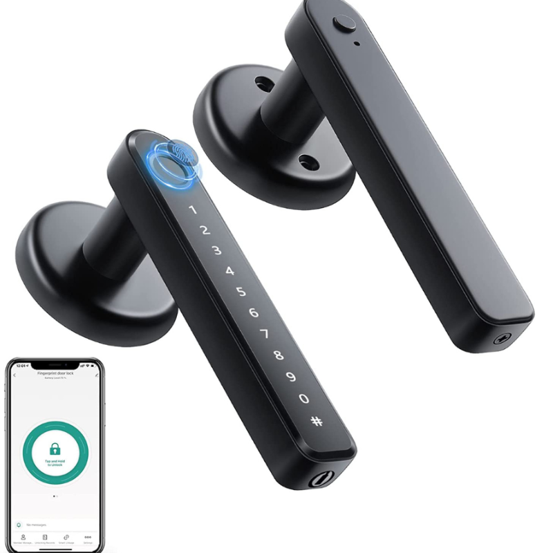 Electronic Fingerprint Door Lock with App Control and Backup Power