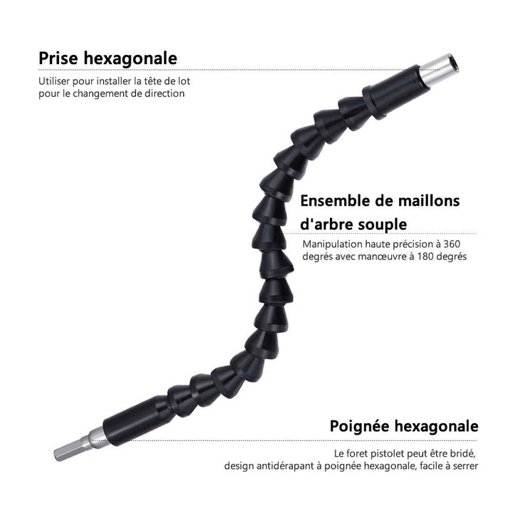 Flexible drill extension with screw drill holder | Kalsten