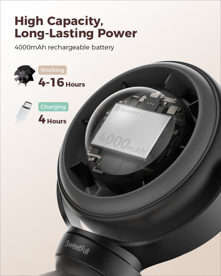 Baby Stroller Fan - 4000mAh Rechargeable 4-Speed | Kalsten