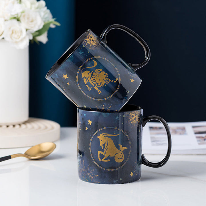 12 Constellations Mug Cobalt Blue Ceramic Coffee Mug | Kalsten