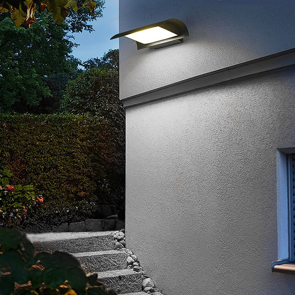 Curved Outdoor Waterproof LED Black Modern Minimalist Wall Lamp Exterior Lighting | Kalsten
