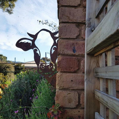 Outdoor Garden Farm Peeking Goat Metal Artwork Indoor Decor | Karnz