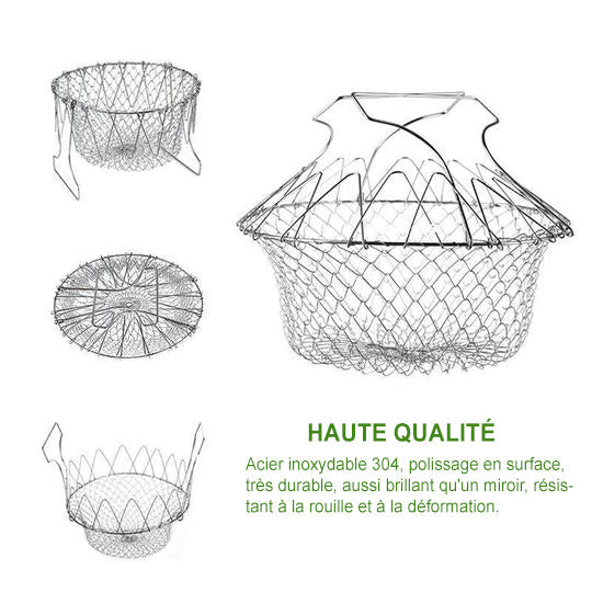 Frying Basket Chef Foldable in Stainless Steel | Kalsten