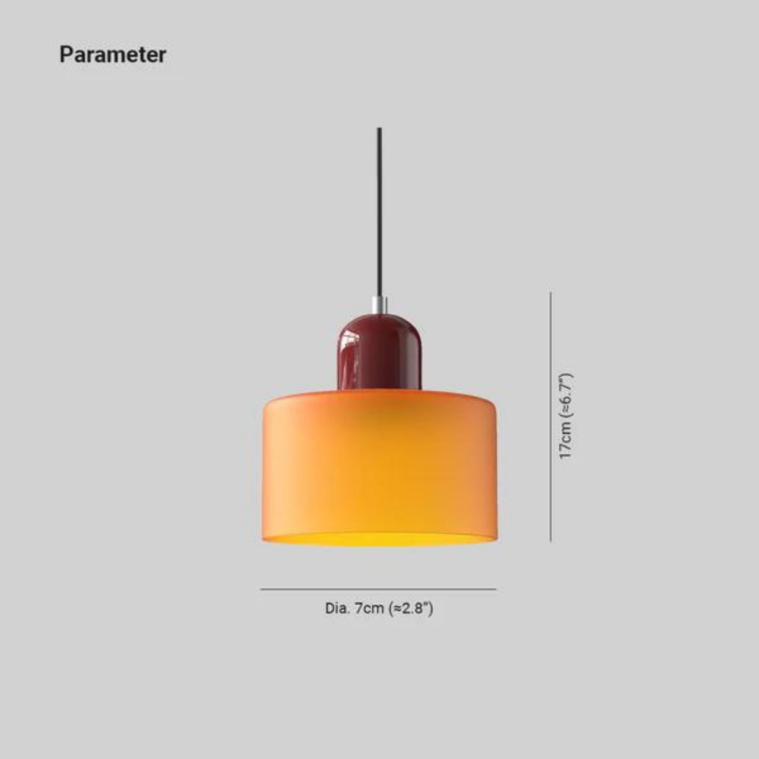 Glass pendant light – Elegant cylindrical pendant light for cozy living spaces | Kalsten