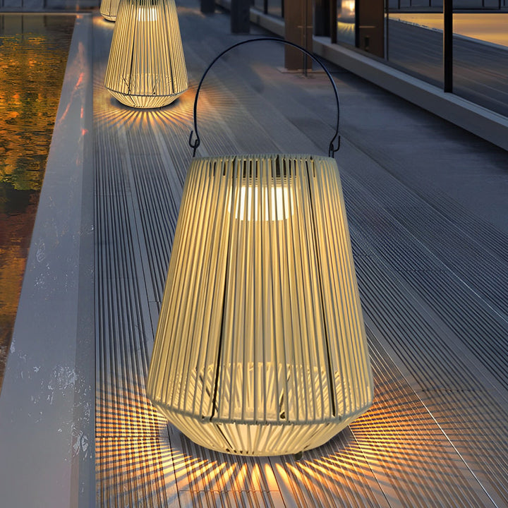 Portable Waterproof Handmade Rattan LED Modern Solar Outdoor Lanterns | Kalsten