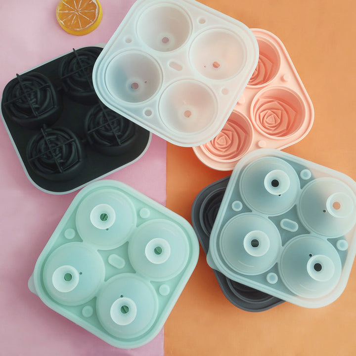 Large pink ice cube tray with 4 compartments | Kalsten