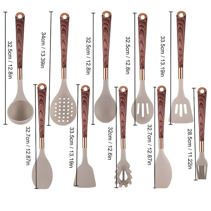 Kalsten | Luxe Silicone Cooking Utensils | 10 Pcs Set