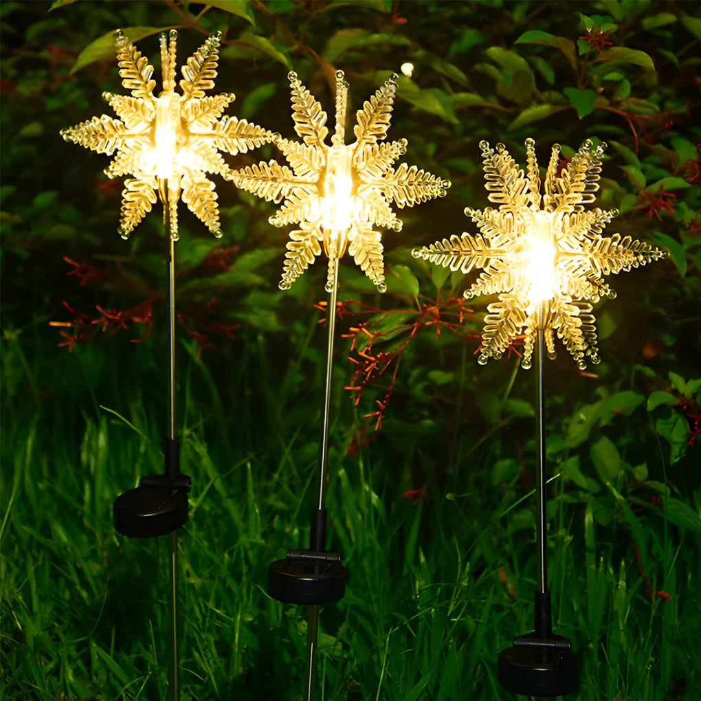 2PCS Creative Snowflakes Decor Waterproof LED Solar Powered Lawn Light | Kalsten