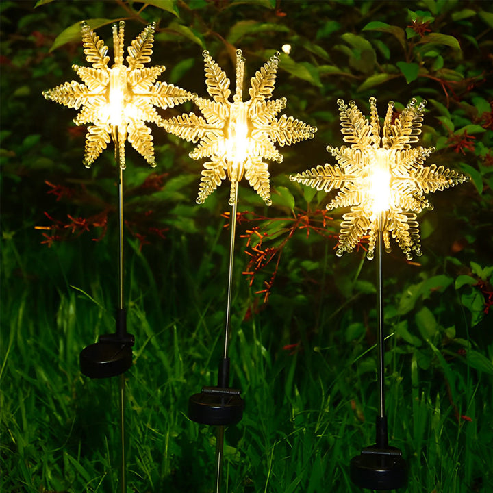 2PCS Creative Snowflakes Decor Waterproof LED Solar Powered Lawn Light | Kalsten