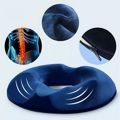 SitRelief | Donut Seat Cushion – Tailbone & Hemorrhoid Relief – Memory Foam – Washable Cover – Office, Travel, Postpartum Use Skanto