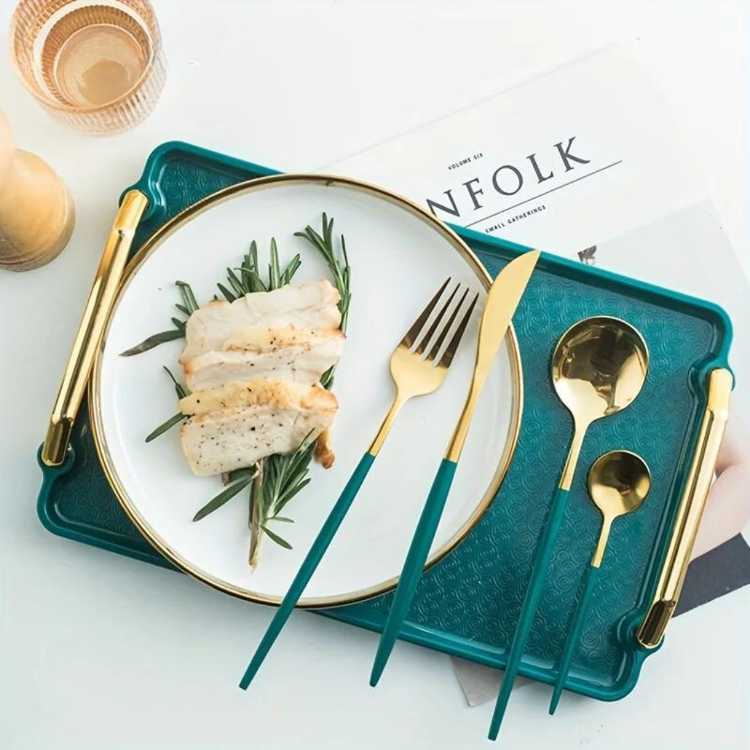 Golden Cutlery Set Luxury – 24-Piece For Stylish Dining Experience Kalsten
