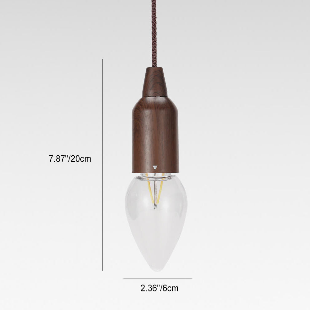 Retro Portable Waterproof Wood Round Cone Battery USB 1-Light Camping Outdoor Light | Kalsten