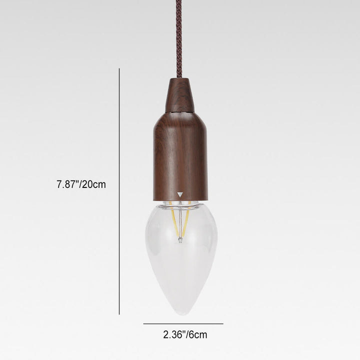 Retro Portable Waterproof Wood Round Cone Battery USB 1-Light Camping Outdoor Light | Kalsten