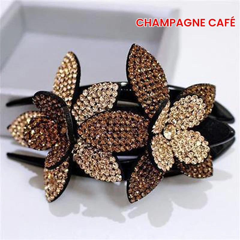 Double Flower Rhinestone Hair Pin | Kalsten