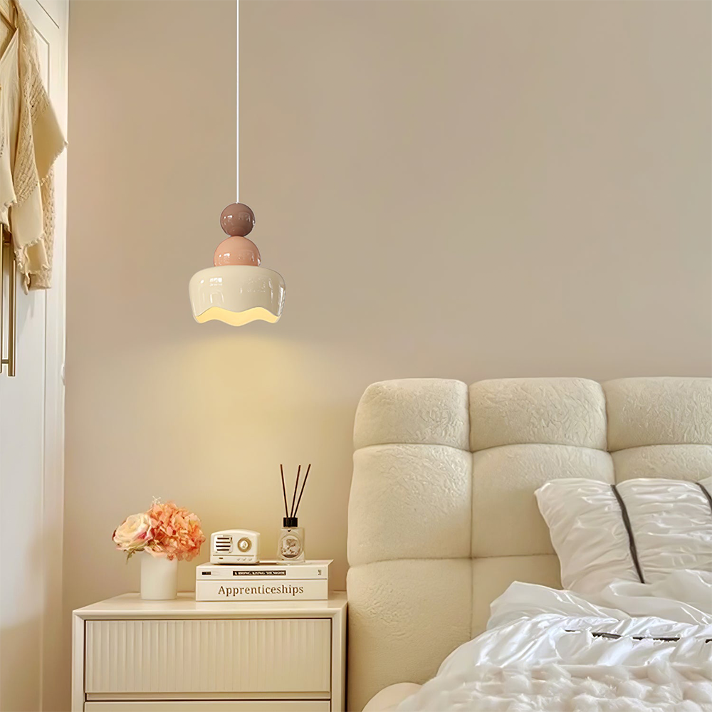 Cream Sunny Bedroom Bedside Pendant Lamp | Kalsten