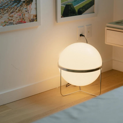 Orbis Luna Chrome-Frame Floor Lamp