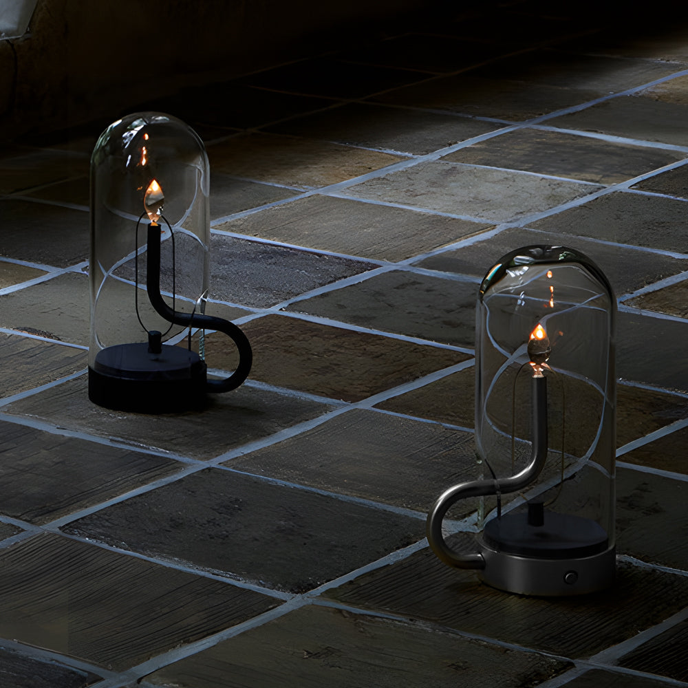 Glass Dome HYMN Accent Table Lamp - LED Candle | Kalsten