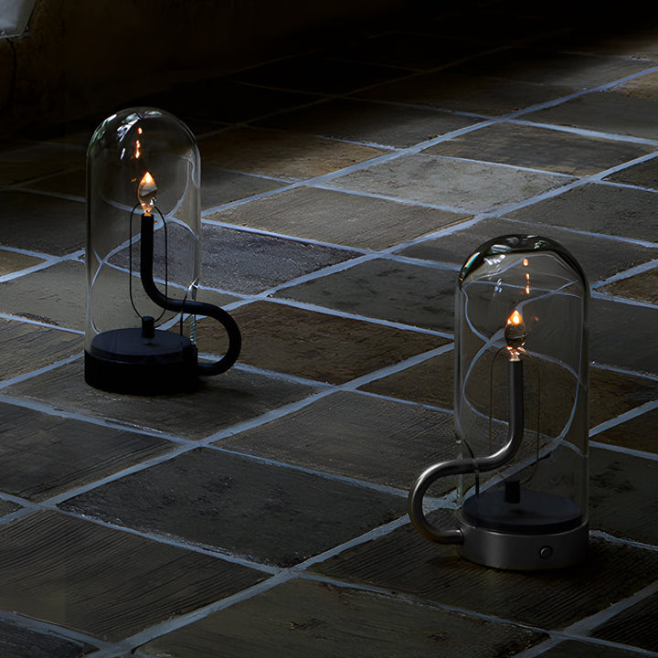 Glass Dome HYMN Accent Table Lamp - LED Candle | Kalsten