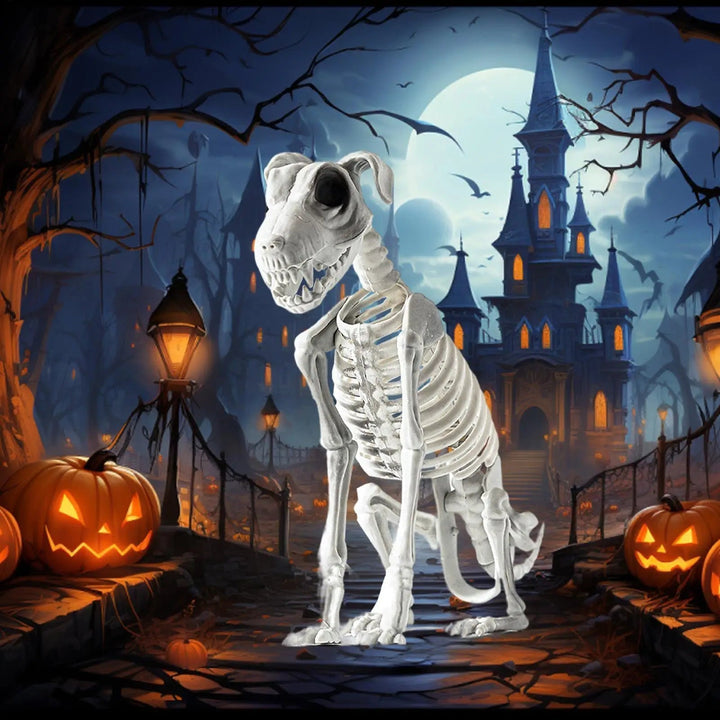 Kalsten | Spooky Skeleton Dog Halloween Decor Statue