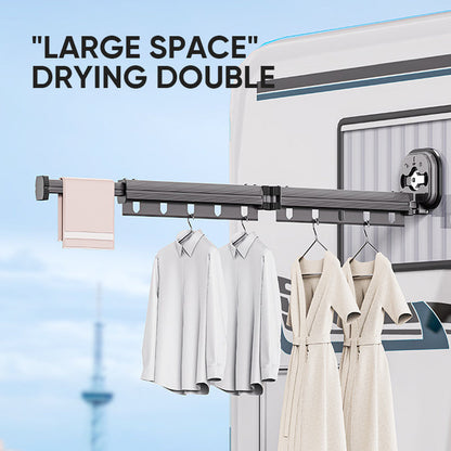 Wall-Mounted Foldable Clothes Drying Rack with Suction Cup | Bowlift