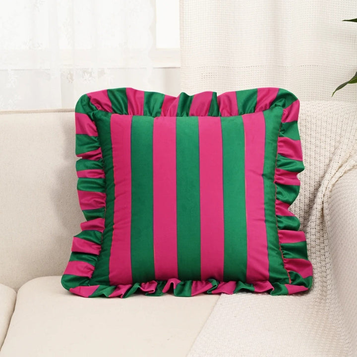 Kalsten | Retro Striped Ruffle Cushion Cover