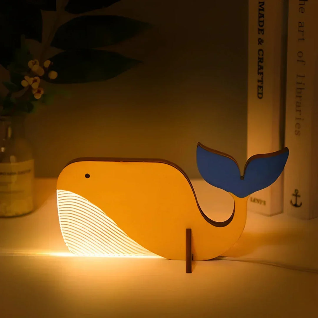 Animal Figure Table Lamp Made of Wood | Kalsten