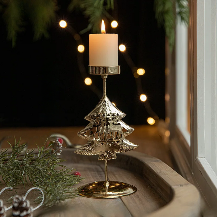 Christmas Candle Holders - Star and Christmas Tree Design for Festive Decoration | Kalsten