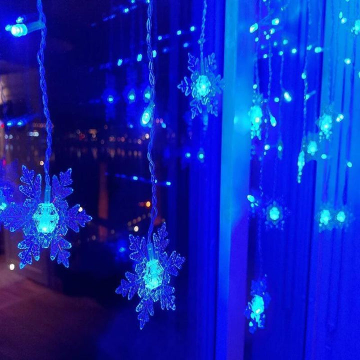 LED Snowflake Curtain Lights – Waterproof